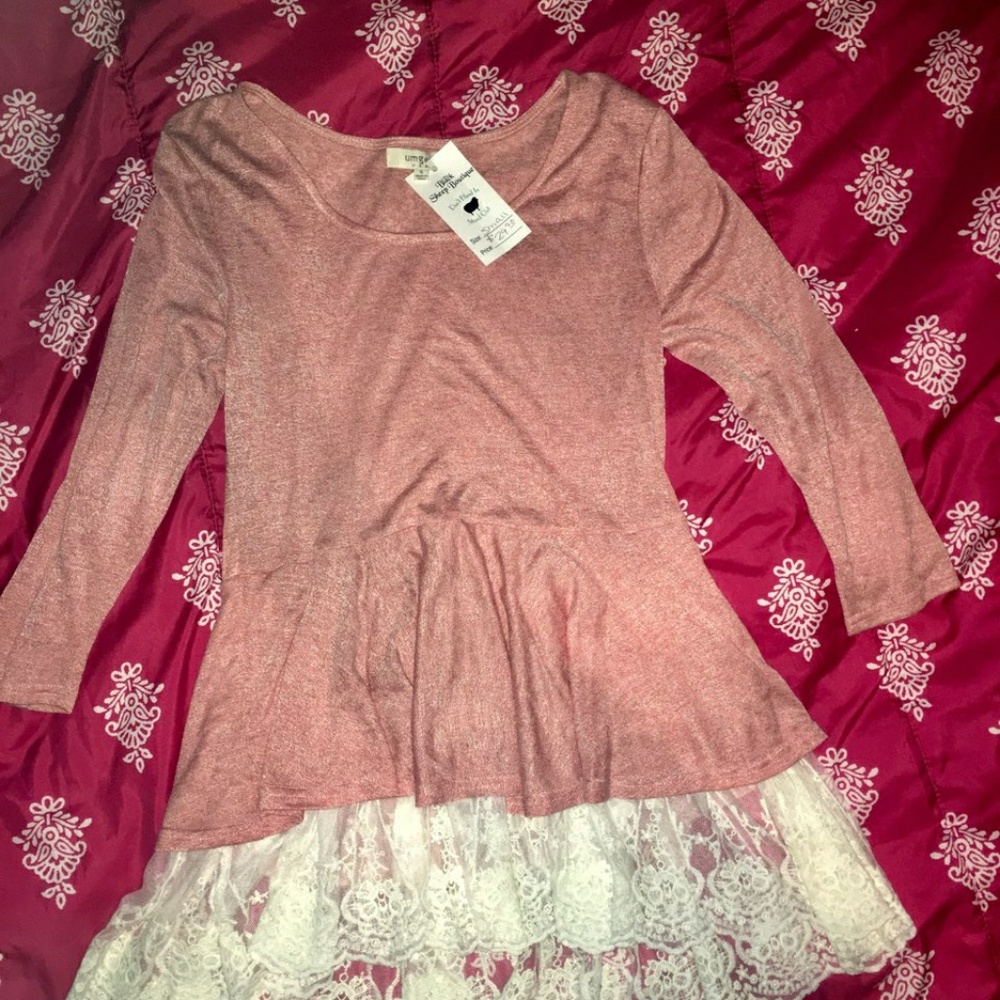 Umgee Pink Lace Boutique Blouse